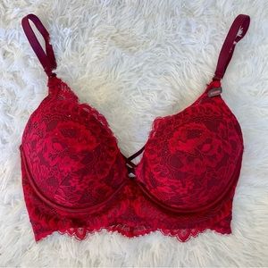 *DONATED* La Senza Bombshell Red & Burgundy Padded Bra, size 32DD, NWT